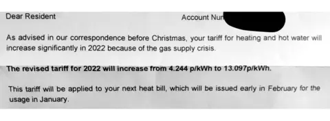 Mary Paterson A letter showing Mary's energy bill will be going up by much more than the price cap.