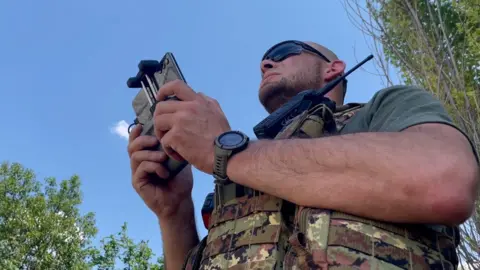 BBC Drone pilot near Slovyansk