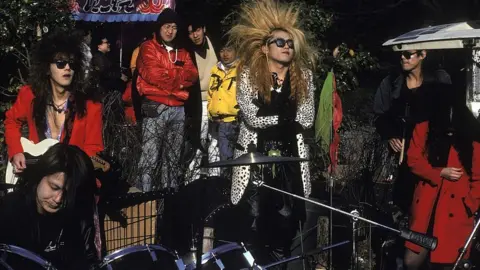 Getty Images Meeting point for punk and rock musicians in Harajuku district in Tokyo, Japan in 1998.