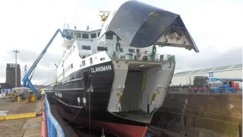 Dales Marine Services MV Clansman pictured in February at Garvel dry dock for annual maintenance