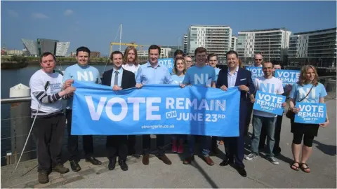 Getty Images George Osborne with Vote Remain supporters