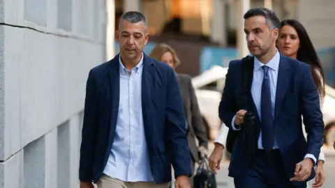 JAVIER LIZON/EPA-EFE/REX/Shutterstock Spanish FA's Marketing Director, Ruben Rivera (L), arrives at the Spanish National Court to testify as a suspect for the alleged coercion against player Jenni Hermoso