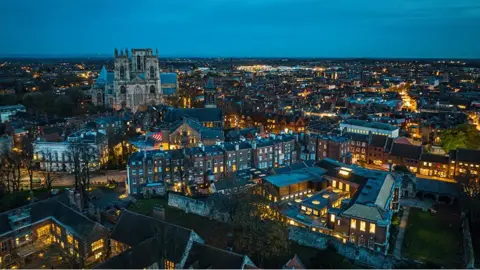 Getty Images Nigh time view of York