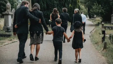 Getty Images Family at a funeral