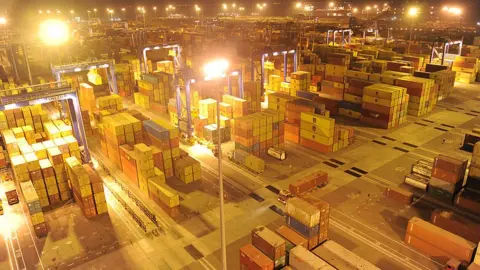 Getty Images Containers at the Mundra Port and Special Economic Zone (MPSEZL) at Mundra, some 400 kms. from Ahmedabad, late on February 18, 2011.