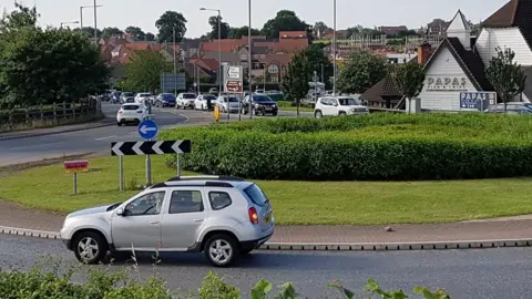 The roundabout near Papa's in Willerby