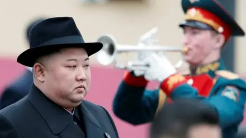 Reuters North Korean leader Kim Jong-un at a ceremony in Vladivostok