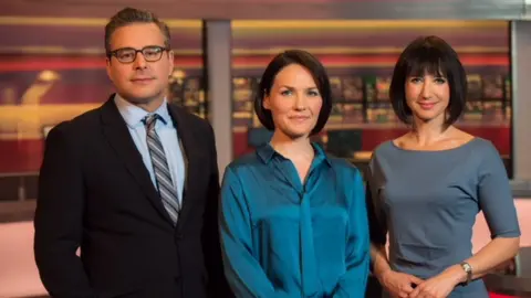 BBC Nick Servini, Jennifer Jones and Lucy Owen