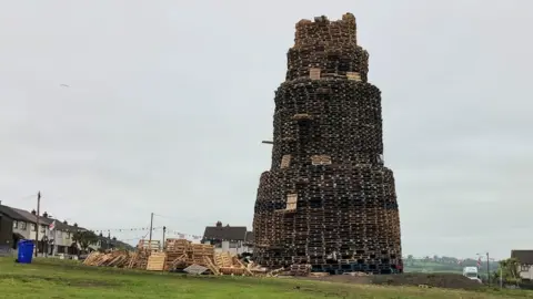 PA A bonfire in 2022 in the Antiville estate in Larne, County Antrim