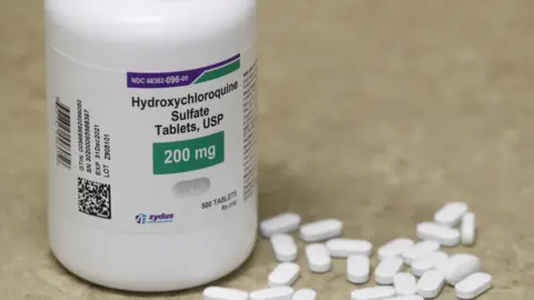 Getty Images Hydroxychloroquine tablets, which President Trump says he has been taking.