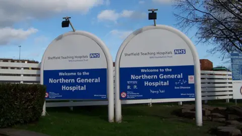 Geograph / Terry Robinson  Signs outside Northern General Hospital