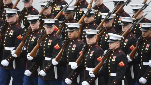 Getty Images US Marines at the presidential inauguration in 2017