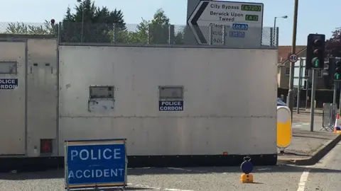 Police cordon at scene