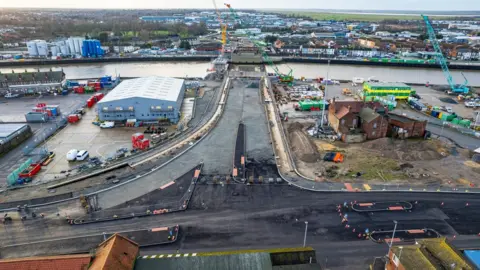Oliv3r Drone Photography Construction on the Great Yarmouth third river crossing