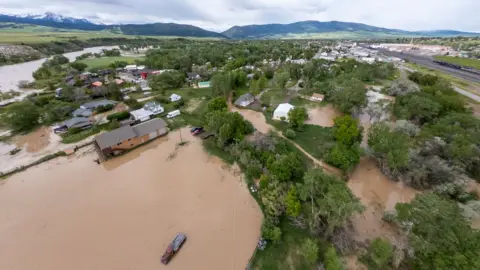 Getty Images The floodwaters have overrun surrounding communities like Livingston, Montana