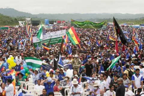 Reuters Supporters attend a caravan by Bolivia's former President Evo Morales after his return to the country, in Chimore, Bolivia November 11, 2020.