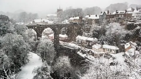 PA Media Snow in Knaresborough