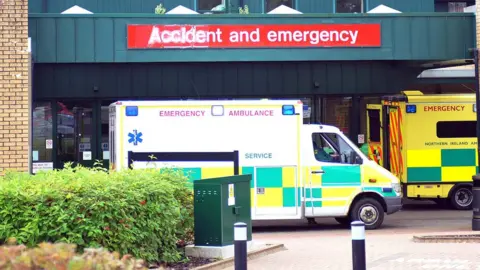 Pacemaker An ambulance parked outside the accident and emergency department at the Antrim Area Hospital