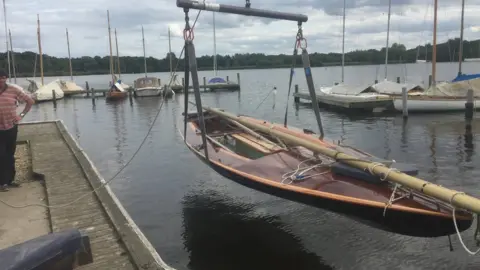 Ian Richardson Boat being launched