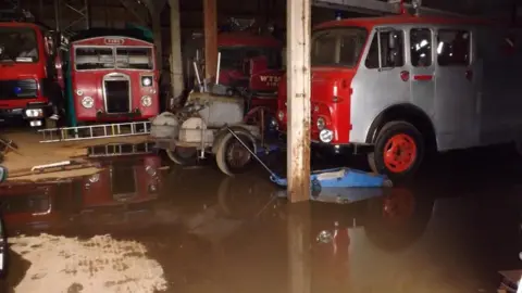 Norfolk Fire Museum Flood water in a shed