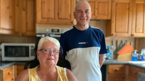 Carla Armann Tina and Steve Ridgley from Leicester Forest East, who are among the people whose homes are plagues with flies