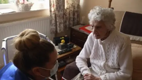 BBC Care worker supporting 103 year old Margaret to live in her own home