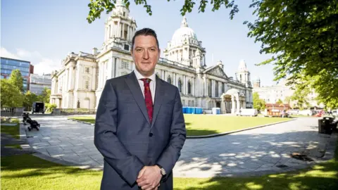 PA John Finucane at Belfast City Hall