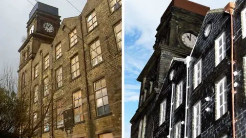 Steve Fareham/Geograph - Paul Gregory The mill in 2009 and the model