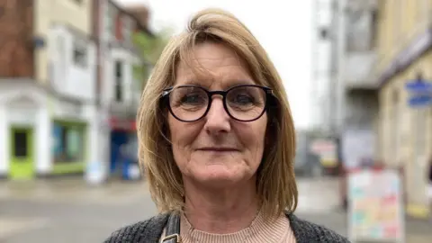 Martin Giles/BBC Nicki Cross in Lowestoft