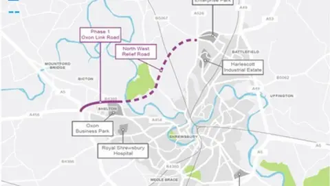 Shropshire Council  Overview of the planned route