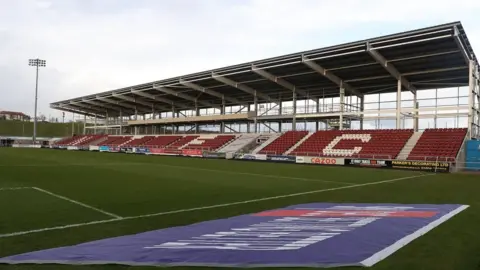 Getty Images The half built East Stand at Sixfields Stadium