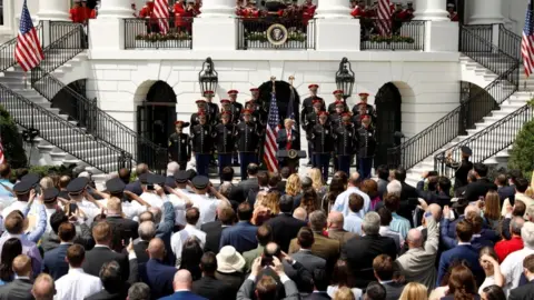 Reuters People gather for the celebration of America event at the White House