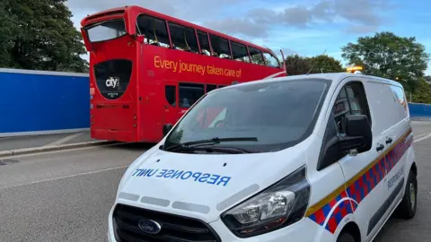 Truro road closures as bus collides with bridge