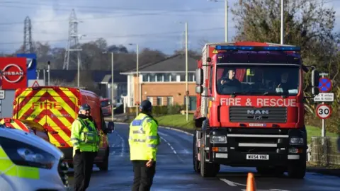 Wales News Service Emergency services on scene on Thursday