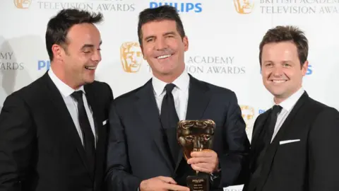 Getty Images Ant McPartlin, Declan Donnelly and Simon Cowell