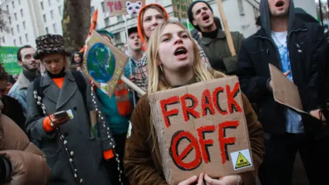 Getty Images Fracking protestors