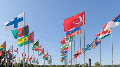 Ahmadiyya Muslim Jamaat Flags at the convention