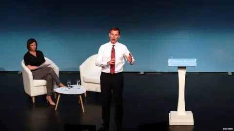 Reuters Jeremy Hunt speaking at a hustings in Darlington