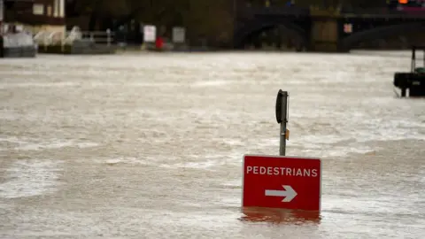 AFP/Getty Images High water levels at the River Ouse