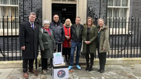 National Federation of SubPostmasters Campaigners at Downing Street