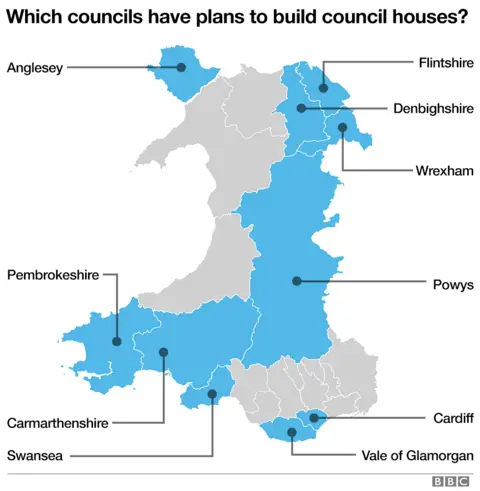 Map of which authorities want to build council houses