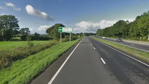 Google A40 near Llangynog junction in Carmarthenshire