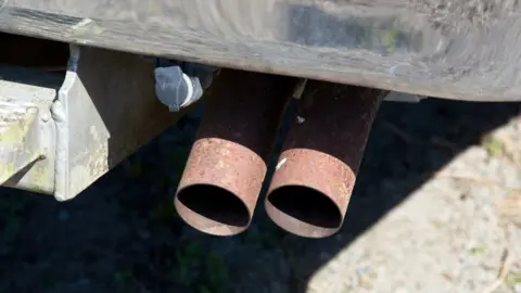 Getty Images Lorry exhaust pipe