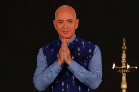 Reuters Jeff Bezos, founder of Amazon, attends a company event in New Delhi, India, January 15, 2020