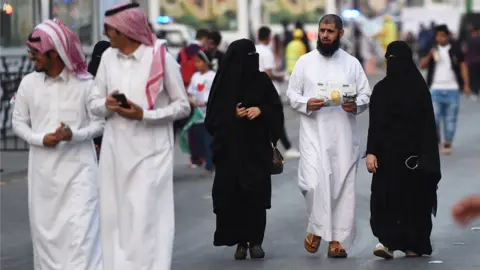 Getty Images People walking in Riyadh (file photo)