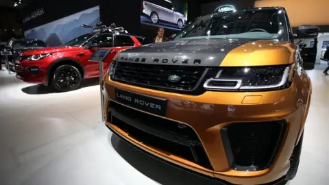 Getty Images Range Rover - Land Rover is being displayed for the press members ahead of 97th Brussels Motor Show at Brussels Expo Center in Brussels, Belgium on January 19, 2019.