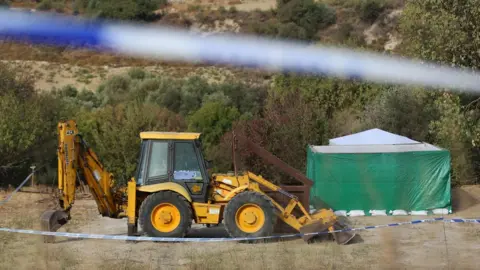 PA Media A digger in Kos during the search for Ben Needham