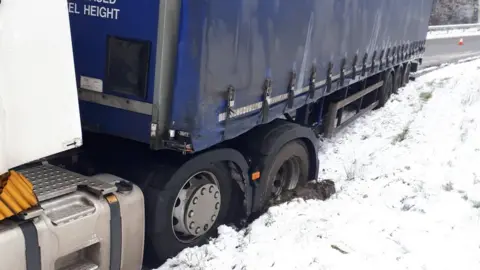 Operational Patrol Unit Shropshire HGV stuck off the M54 in Shropshire