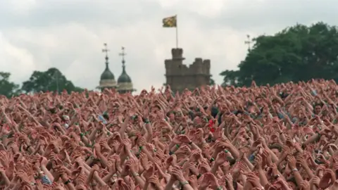 PA The crowd at Knebworth