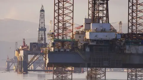 Getty Images Oil rigs moored in Cromarty Firth